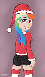 Size: 950x1600 | Tagged: safe, artist:scobionicle99, rainbow dash, human, g4, christmas, humanized, solo