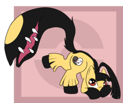 Size: 1200x1000 | Tagged: safe, artist:savannaeve, mawile, pony, cute, looking up, pokémon, ponified, solo