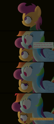 Size: 1280x2913 | Tagged: safe, artist:dtcx97, rainbow dash, scootaloo, post-crusade, g4, female, siblings, sisters, tumblr