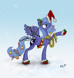 Size: 632x662 | Tagged: safe, artist:lueza-35, princess luna, pony, g4, female, holly, s1 luna, solo