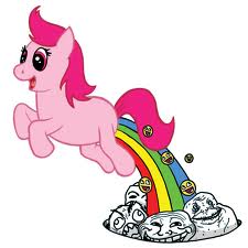 Size: 225x225 | Tagged: safe, pony, awesome face, fart, forever alone, jumping, meme, open mouth, rage face, rainbow, rainbow fart, smiling, trollface, wat