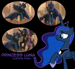 Size: 923x844 | Tagged: dead source, safe, artist:themiles, nightmare moon, princess luna, alicorn, pony, g4, craft, customized toy, irl, photo, toy