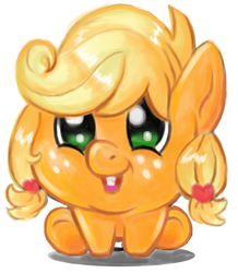 Size: 600x687 | Tagged: safe, artist:schnuffitrunks, applejack, earth pony, pony, g4, baby, baby pony, filly, foal