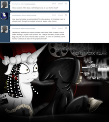 Size: 1000x1125 | Tagged: safe, artist:jamescorck, oc, oc:movie slate, a christmas carol, ask, crossover, grim reaper, hat, ponified, scrunchy face, the ghost of christmas yet to come, tumblr