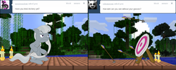 Size: 2000x800 | Tagged: safe, artist:fantasyglow, silver spoon, g4, arrow, bow (weapon), crossover, minecraft, tumblr