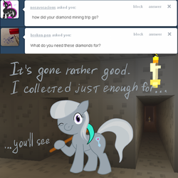 Size: 1000x1000 | Tagged: safe, artist:fantasyglow, silver spoon, g4, crossover, minecraft, tumblr