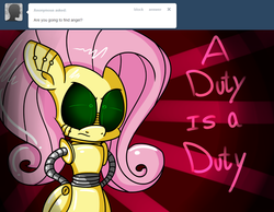 Size: 998x773 | Tagged: safe, artist:extradan, fluttershy, pony, robot, robot pony, ask flutterbot, g4, female, flutterbot, roboticization, solo