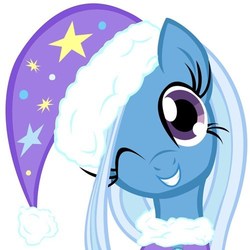 Size: 500x500 | Tagged: artist needed, source needed, safe, trixie, g4, christmas, smiling