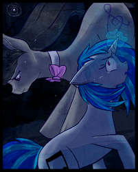 Size: 500x621 | Tagged: safe, artist:parcell, dj pon-3, octavia melody, vinyl scratch, g4, crying, female, lesbian, ship:scratchtavia, shipping