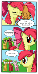Size: 450x875 | Tagged: safe, artist:nac0n, apple bloom, apple squash, babs seed, red june, sweet tooth, apple family reunion, g4, apple family member, comic, sweet apple acres