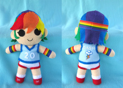 Size: 1000x715 | Tagged: safe, artist:tofutastic, rainbow dash, human, g4, chibi, doll, humanized, irl, photo, plushie