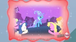 Size: 1581x865 | Tagged: safe, screencap, bon bon, carrot top, cherry berry, daisy, flower wishes, golden harvest, sweetie drops, trixie, g4, magic duel, my little pony: friendship is magic, youtube caption, youtube link