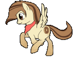 Size: 150x119 | Tagged: safe, artist:clawed-nyasu, oc, oc only, pegasus, pony, animated, flapping, running, solo