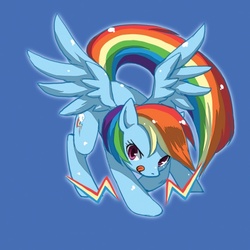 Size: 570x570 | Tagged: safe, artist:yoona, rainbow dash, pony, g4, female, lightning, pixiv, solo