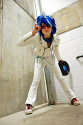 Size: 639x960 | Tagged: safe, artist:meevist, dj pon-3, vinyl scratch, human, g4, cosplay, headphones, irl, irl human, photo, records, solo