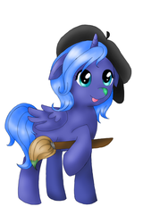 Size: 900x1404 | Tagged: safe, artist:h00fbump, princess luna, pony, g4, female, paintbrush, simple background, solo, tongue out, woona