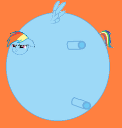 Size: 372x389 | Tagged: safe, artist:lordryu, rainbow dash, g4, 1000 hours in ms paint, 1000 years in photoshop, angry, balloon, circle tool, inflation, ms paint, perfectly spherical pony, wat