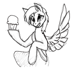 Size: 393x373 | Tagged: safe, derpy hooves, pegasus, pony, g4, equestrianartist, female, mare, muffin