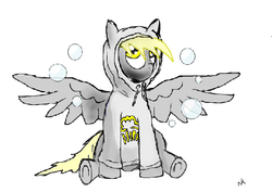 Size: 578x409 | Tagged: safe, derpy hooves, pegasus, pony, g4, clothes, equestrianartist, female, god tier, homestuck, hoodie, maid of muffins, mare