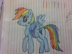 Size: 960x720 | Tagged: safe, anonymous artist, rainbow dash, pegasus, pony, g4, female, lined paper, mare, solo, traditional art