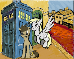 Size: 1521x1205 | Tagged: safe, derpy hooves, doctor whooves, time turner, pegasus, pony, g4, equestrianartist, female, mare