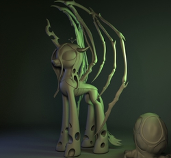 Size: 1080x1000 | Tagged: safe, artist:temporal333, queen chrysalis, changeling, g4, 3d, craft, sarah kerrigan, sculpture, solo, starcraft