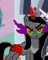 Size: 156x193 | Tagged: safe, artist:smashfan666, king sombra, princess cadance, g4, 1000 hours in ms paint, bad photomanip, corrupted cadance, ms paint, role reversal, shattered glass