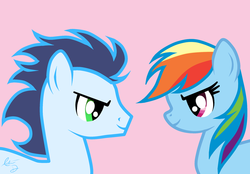 Size: 900x626 | Tagged: safe, artist:foreverincompetent, rainbow dash, soarin', g4, female, male, ship:soarindash, shipping, straight