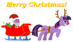 Size: 1024x591 | Tagged: safe, spike, twilight sparkle, reindeer, g4, christmas