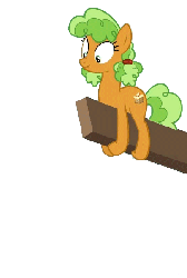 Size: 406x603 | Tagged: safe, apple brown betty, earth pony, pony, g4, animated, apple family member, background pony, behaving like a sloth, falling, female, mare, scrunchy face, silly, silly pony, simple background, solo, transparent background, upside down