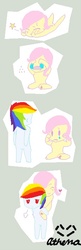 Size: 226x700 | Tagged: safe, artist:iam20percentcooler, fluttershy, rainbow dash, anthro, g4, ambiguous facial structure, blushing, crying, female, lesbian, ship:flutterdash, shipping