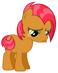 Size: 798x1001 | Tagged: safe, artist:tzolkine, babs seed, earth pony, pony, g4, female, filly, foal, pouting, sad, simple background, solo, transparent background, vector