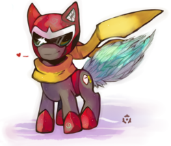 Size: 700x600 | Tagged: safe, artist:nyanamo, pony, mega man (series), ponified, proto man, solo