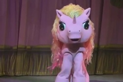 Size: 960x640 | Tagged: safe, rarity (g3), pony, unicorn, g3, irl, live, nightmare fuel, photo, quadsuit, solo