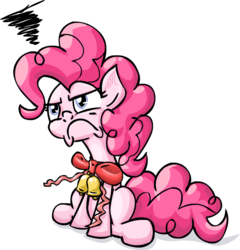 Size: 752x782 | Tagged: safe, artist:scrimpeh, pinkie pie, g4, bells, grumpy