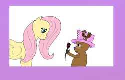 Size: 877x561 | Tagged: safe, fluttershy, g4, crossover shipping, female, male, one piece, straight, tony tony chopper