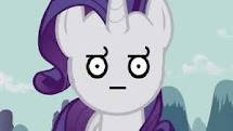 Size: 215x121 | Tagged: safe, edit, edited screencap, screencap, rarity, pony, g4, look of disapproval, reaction image, solo