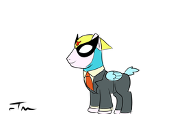 Size: 1080x720 | Tagged: safe, artist:tanmansmantan, pegasus, pony, harvey birdman, ponified, simple background, solo, white background