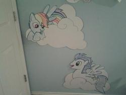 Size: 640x480 | Tagged: safe, rainbow dash, soarin', g4, ship:soarindash, shipping, wall