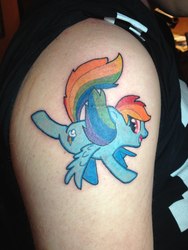 Size: 1200x1600 | Tagged: safe, rainbow dash, human, g4, irl, irl human, photo, tattoo