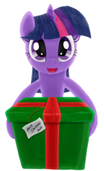 Size: 489x802 | Tagged: artist needed, safe, twilight sparkle, pony, g4, christmas, female, holding a present, present, simple background, solo, transparent background, vector