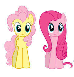 Size: 2180x2240 | Tagged: safe, fluttershy, pinkie pie, g4, palette swap, recolor, simple background, transparent background, vector