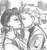 Size: 735x788 | Tagged: safe, artist:johnjoseco, rarity, spike, human, g4, female, grayscale, humanized, imminent kissing, male, monochrome, ship:sparity, shipping, straight