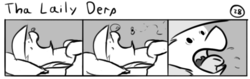 Size: 802x253 | Tagged: safe, artist:tetrapony, derpy hooves, fly, insect, pegasus, pony, comic:the daily derp, g4, comic, female, grayscale, mare, monochrome, sleeping, tha laily derp
