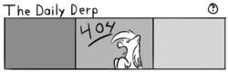 Size: 802x253 | Tagged: safe, artist:tetrapony, derpy hooves, pegasus, pony, comic:the daily derp, g4, 404, comic, female, grayscale, http status code, mare, monochrome, solo