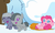 Size: 6000x3600 | Tagged: safe, artist:beavernator, limestone pie, marble pie, pinkie pie, earth pony, pony, g4, ^^, baby, baby pie, baby pony, babystone pie, cute, diapinkes, eyes closed, foal, limabetes, marbaby pie, marblebetes, pie sisters, sled, snow, weapons-grade cute