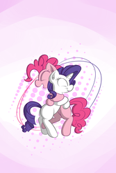 Size: 1500x2250 | Tagged: safe, artist:oblivinite, pinkie pie, rarity, g4, female, hug, lesbian, ship:raripie, shipping