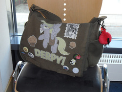 Size: 733x550 | Tagged: safe, derpy hooves, pegasus, pony, g4, convention, customized toy, female, irl, mare, merchandise, photo