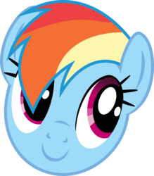Size: 1280x1462 | Tagged: safe, rainbow dash, pony, g4, cute, dashabetes, female, head, oh you, simple background, solo, transparent background, vector