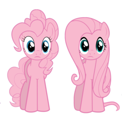 Size: 2180x2240 | Tagged: safe, fluttershy, pinkie pie, g4, pink, recolor